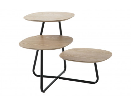 LeisureMod Hazelton Multi-Top End Tables With Manufactured Wood Top And Powder Coated Steel Frame