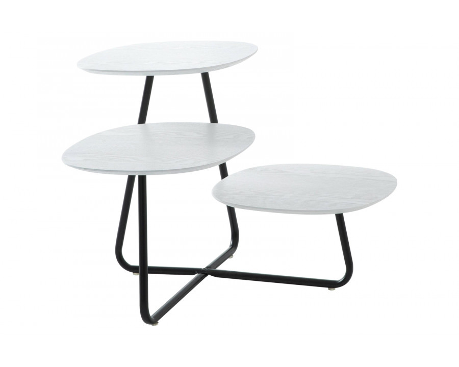 LeisureMod Hazelton Multi-Top End Tables With Manufactured Wood Top And Powder Coated Steel Frame