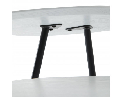 LeisureMod Hazelton Multi-Top End Tables With Manufactured Wood Top And Powder Coated Steel Frame - White