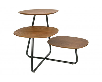 LeisureMod Hazelton Multi-Top End Tables With Manufactured Wood Top And Powder Coated Steel Frame