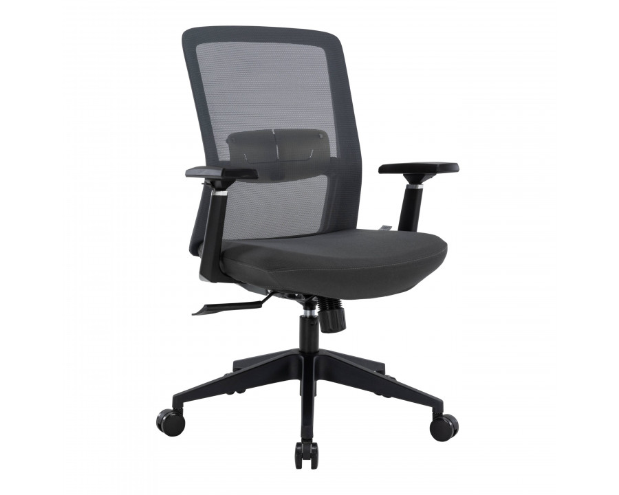 LeisureMod Ingram Office Chair with Seat Cover - Gray/Gray