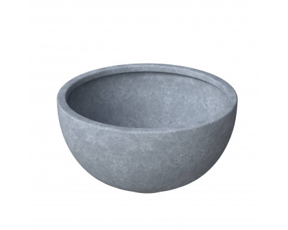 LeisureMod Iris Modern 7" Round Planter Pot in Fiberstone and Clay