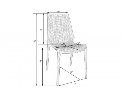 LeisureMod Kent Outdoor Dining Chair - Black