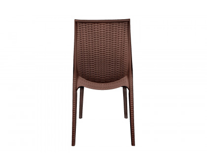 LeisureMod Kent Outdoor Dining Chair - Brown