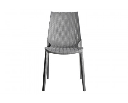 LeisureMod Kent Outdoor Dining Chair - Gray