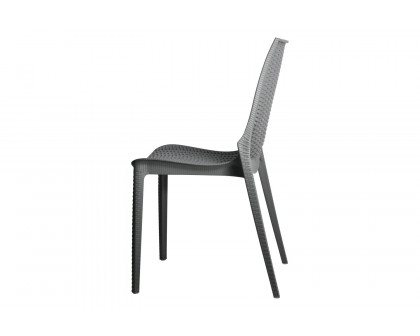 LeisureMod Kent Outdoor Dining Chair - Gray