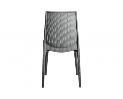 LeisureMod Kent Outdoor Dining Chair - Gray