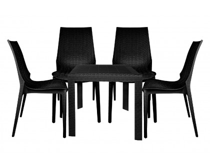 LeisureMod Kent Outdoor Dining Set With 2 Chairs