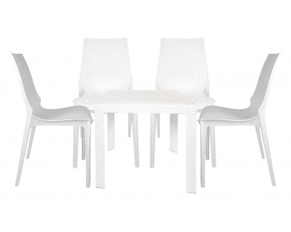 LeisureMod Kent Outdoor Dining Set With 2 Chairs