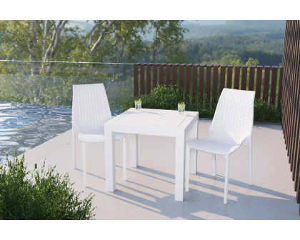 LeisureMod Kent Outdoor Dining Chair - White