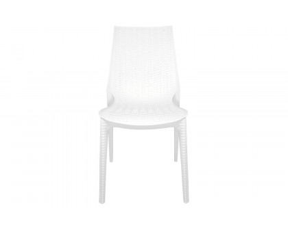 LeisureMod Kent Outdoor Dining Chair - White