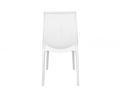 LeisureMod Kent Outdoor Dining Chair - White