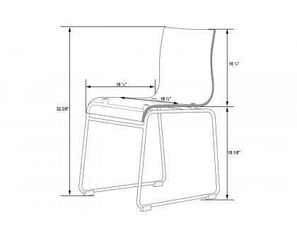 LeisureMod Lima Modern Acrylic Dining Chair with Chrome Base - Clear