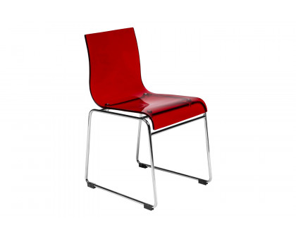 LeisureMod Lima Modern Acrylic Dining Chair with Chrome Base