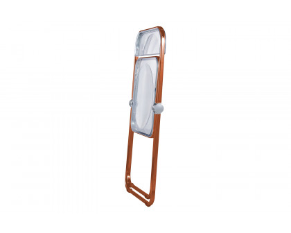 LeisureMod Lawrence Acrylic Folding Chair with Color Metal Frame - Orange