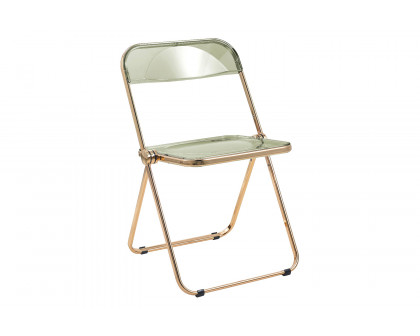 LeisureMod Lawrence Acrylic Folding Chair with Chrome Metal Frame