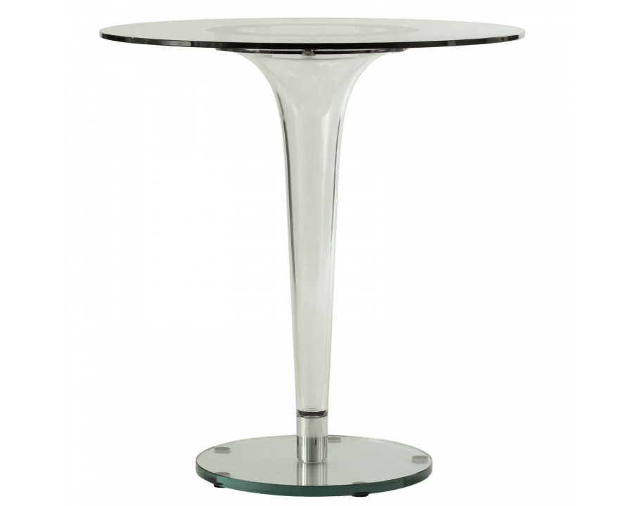 LeisureMod Lonia Modern Glass Dining Table - Clear