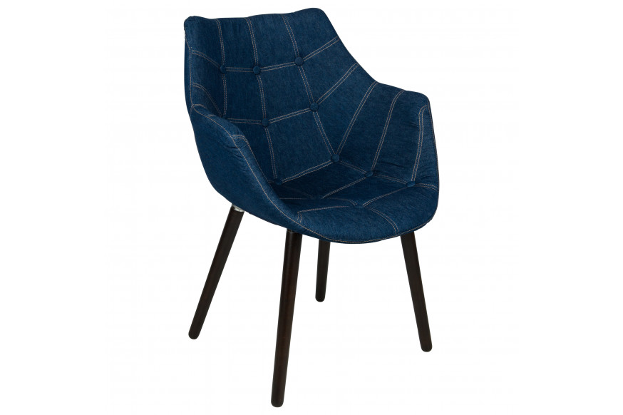 LeisureMod™ Milburn Tufted Denim Lounge Chair