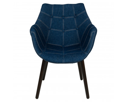 LeisureMod™ Milburn Tufted Denim Lounge Chair