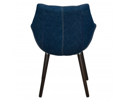 LeisureMod™ Milburn Tufted Denim Lounge Chair