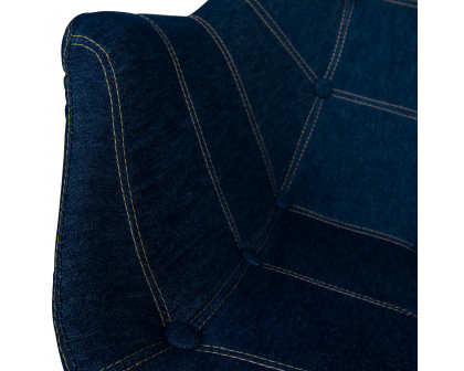 LeisureMod™ Milburn Tufted Denim Lounge Chair