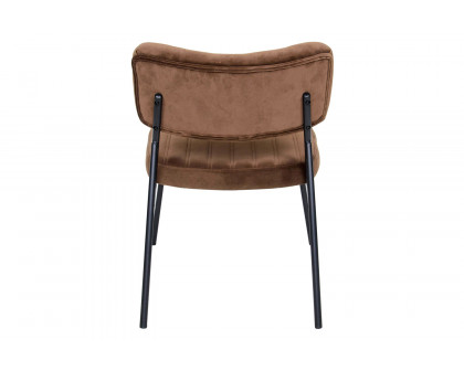 LeisureMod™ Marilane Velvet Accent Chair with Metal Frame - Coffee/Brown