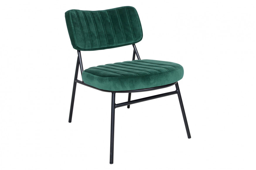 LeisureMod™ Marilane Velvet Accent Chair with Metal Frame - Emerald/Green