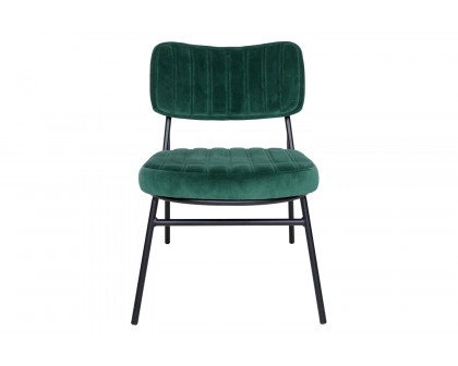 LeisureMod™ Marilane Velvet Accent Chair with Metal Frame - Emerald/Green