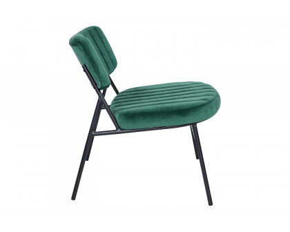 LeisureMod™ Marilane Velvet Accent Chair with Metal Frame - Emerald/Green