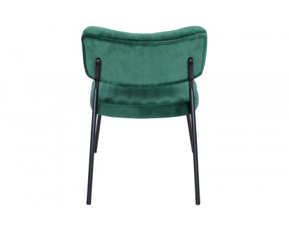 LeisureMod™ Marilane Velvet Accent Chair with Metal Frame - Emerald/Green