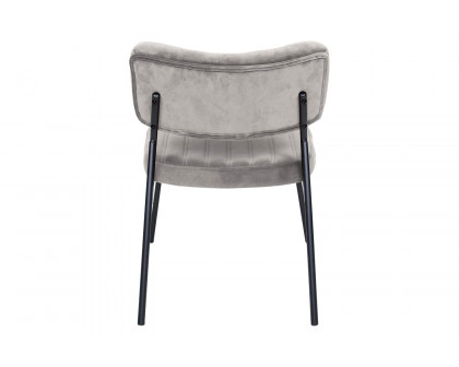 LeisureMod™ Marilane Velvet Accent Chair with Metal Frame - Fossil/Gray