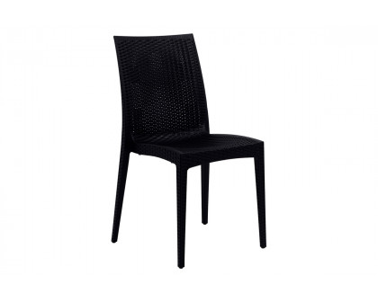 LeisureMod Modern Weave Mace Patio Outdoor Dining Chair