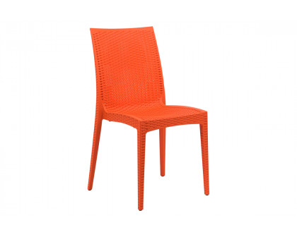 LeisureMod Modern Weave Mace Patio Outdoor Dining Chair