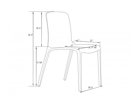 LeisureMod Modern Murray Stackable Dining Side Chair - Clear