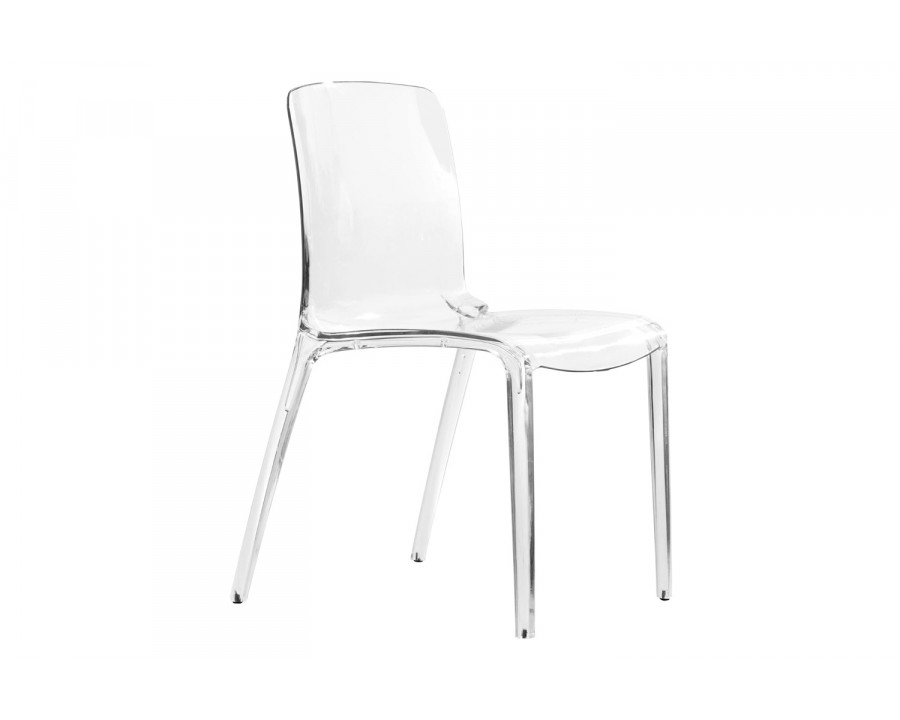 LeisureMod Modern Murray Stackable Dining Side Chair - Clear