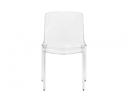 LeisureMod Modern Murray Stackable Dining Side Chair - Clear