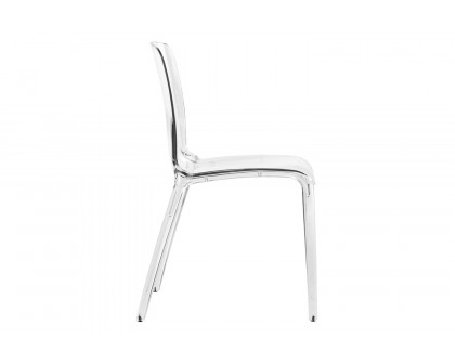 LeisureMod Modern Murray Stackable Dining Side Chair - Clear