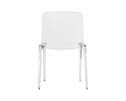 LeisureMod Modern Murray Stackable Dining Side Chair - Clear