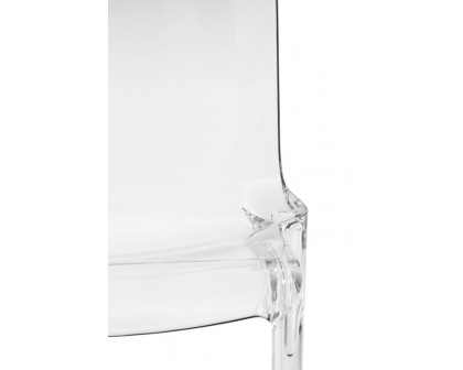 LeisureMod Modern Murray Stackable Dining Side Chair - Clear