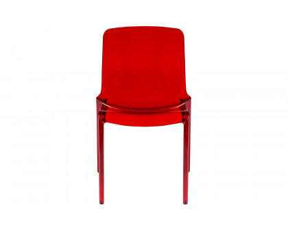 LeisureMod Modern Murray Stackable Dining Side Chair - Red