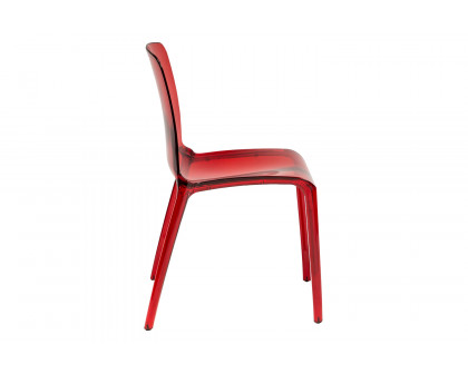 LeisureMod Modern Murray Stackable Dining Side Chair - Red