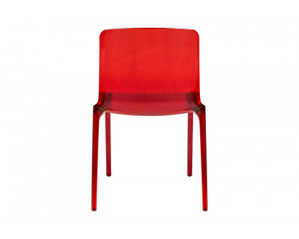 LeisureMod Modern Murray Stackable Dining Side Chair - Red