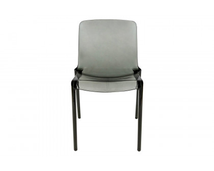 LeisureMod Modern Murray Stackable Dining Side Chair - Black