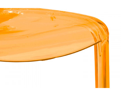 LeisureMod Modern Murray Stackable Dining Side Chair - Transparent/Orange