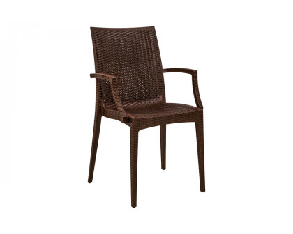 LeisureMod Modern Weave Mace Patio Outdoor Dining Armchair