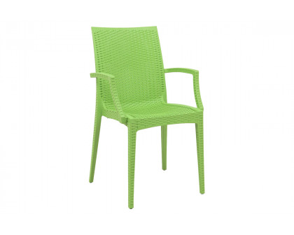 LeisureMod Modern Weave Mace Patio Outdoor Dining Armchair