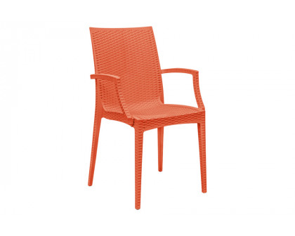 LeisureMod Modern Weave Mace Patio Outdoor Dining Armchair