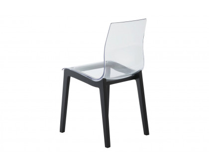 LeisureMod Marsden Modern Dining Side Chair With Beech Wood Legs - Black