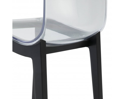 LeisureMod Marsden Modern Dining Side Chair With Beech Wood Legs - Black