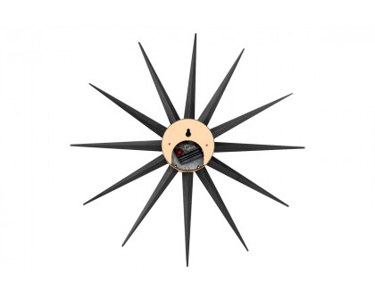 LeisureMod Maxi Modern Design Metal Star Silent Non-Ticking Wall Clock - Black